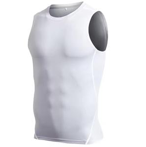 Camiseta sin mangas de gimnasio de poliéster personalizable para hombre, chaleco sin mangas con ajuste muscular, logotipo personalizado para entrenamiento Fitness Casual - Product Image 1