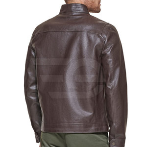 Men's Cow Skin <b>Leather</b> <b>Jacket</b> Stylish Streetwear Fashion Outerwear <b>Winter</b> Durable Casual Outfit with Front Logo - Product Image 3