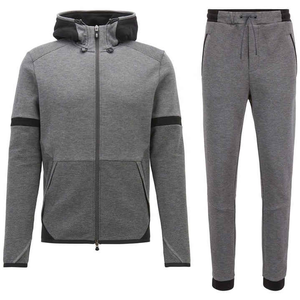 Pure Quality Unisex 100% Poliéster Ropa deportiva Chaqueta cálida Chándal Invierno Adultos Sudadera con capucha y pantalón Conjunto de 2 piezas para hombres - Product Image 4