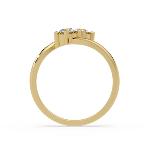 แหวนเพชรทรงกลม CVD แบบ Toi et Moi  ทองคำแท้ 18k 14k  งานสั่งทำพิเศษสำหรับแหวนหมั้น  เครื่องประดับชั้นดีสำหรับผู้หญิง - Product Image 4