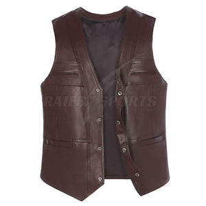 เสื้อกั๊กแฟชั่นหนังแท้สำหรับผู้ชายสำหรับผู้ใหญ่เสื้อกั๊กลำลองระบายอากาศได้ดี - Product Image 1