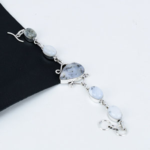 Natural Dendrite Opal <b>Bracelet</b>, 925 Sterling <b>Silver</b> Jewelry <b>Bracelet</b>, Pear <b>Bracelet</b>, Gift For Her, Natural Gemstone <b>Bracelets</b> - Product Image 1