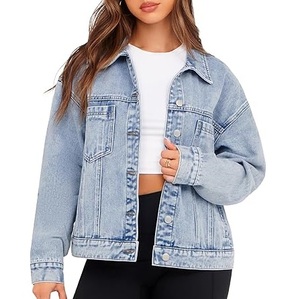 Veste en jean unisexe surdimensionnée de style vintage, design personnalisé, respirante, décontractée, en jean bleu, légère, vente en gros pour l'hiver - Product Image 1