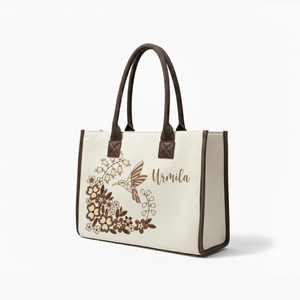 Durable Eco-Friendly <b>Canvas</b> Cotton Tote Bag Personalized Humming Bird Bloom Design Daily Use Food Advertising Promotional Bag - Product Image 5