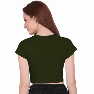 Top corto de media manga de alta calidad al por mayor para mujer diseño personalizado 200 a 260 GSM logotipo personalizado DTF/DTG - Product Image 5