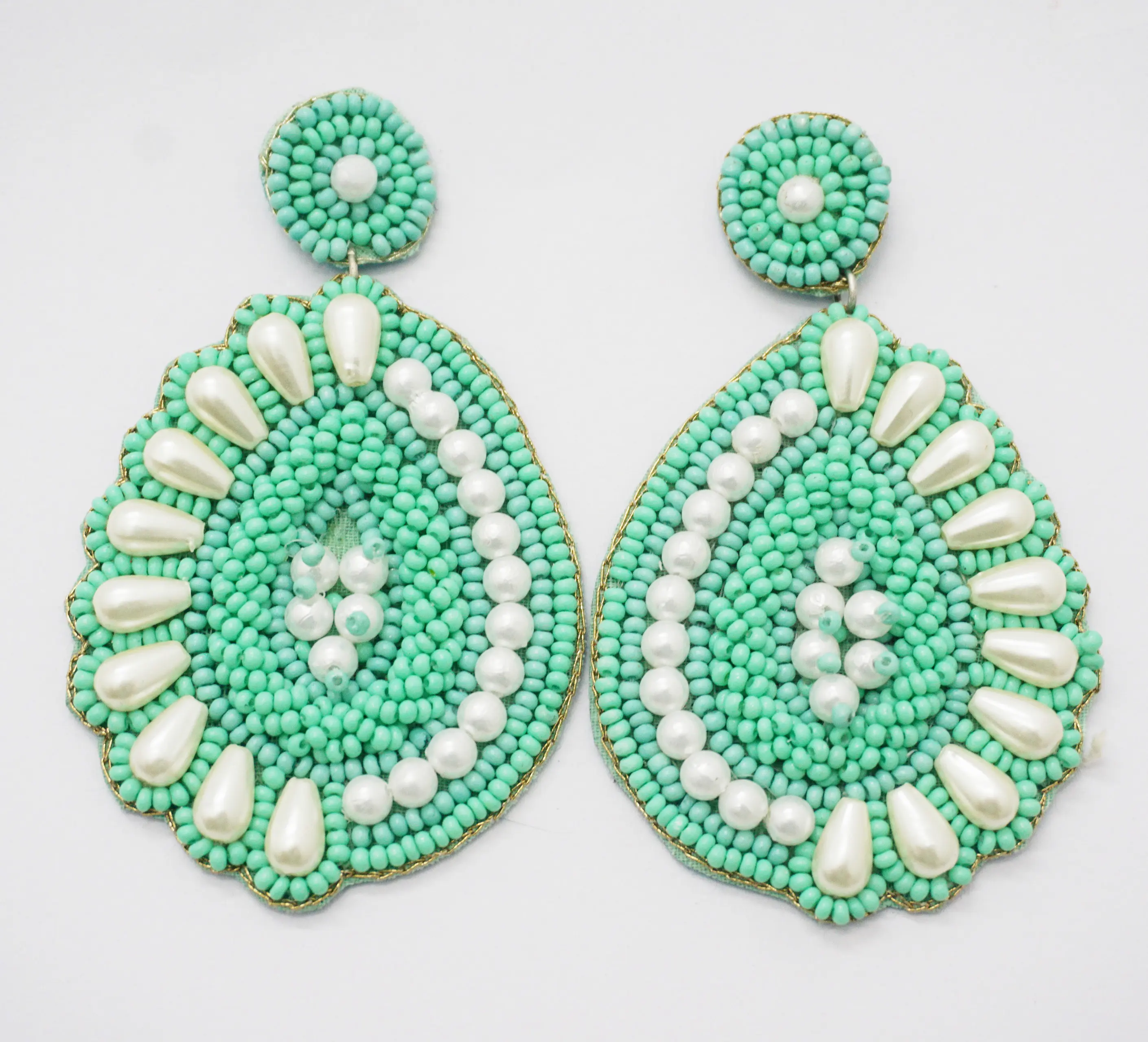 2024 TRENDING NEW LATEST DESIGN BEADED HANDMADE EARRINGS HAND EMBROIDERY EARRING FOR GIRLS AND WOMEN FROM INDIAN SUPPLIER