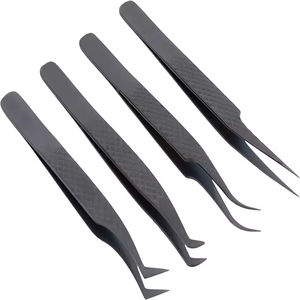 Pinces à extensions de cils de qualité supérieure en gros, outils en acier inoxydable antistatiques pour les artistes professionnels des cils - Product Image 3