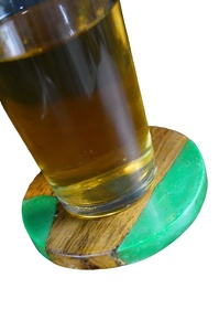 Handcrafted Round <b>Wood</b> -Natural Artisan Drink Base for Living Room Furniture and Apartment Use - Product Image 2