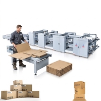 Máquina Plegadora y Encoladora de Cajas de Cartón Corrugado con Fondo Bloqueable JY1800, Formato Ancho, Automática, para Bolsas de Plástico y Alimentos