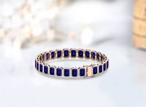 สร้อยข้อมือหินไคยาไนท์สำหรับผู้หญิงกำไลข้อมือดีไซน์แบบคลาสสิกสำหรับผู้หญิงกำไลข้อมือและกำไลข้อมือดีไซน์925เงินสำหรับผู้หญิงจากห้องทดลอง - Product Image 2