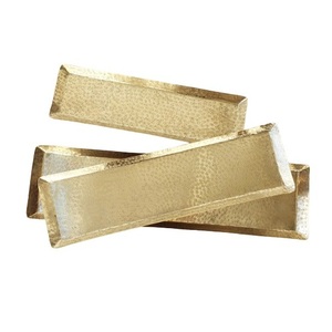 Bandeja DE SERVICIO DE ALUMINIO chapada en oro, plato de diseñador hecho a mano de alta calidad, bandeja de servicio de Metal nueva al por mayor con estilo clásico - Product Image 6
