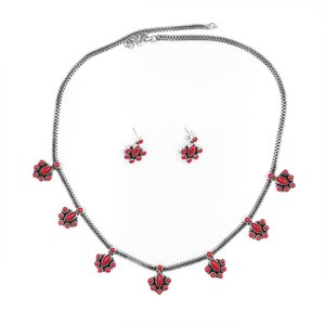 Conjunto de joyería fina de piedras preciosas de Coral, colgante y pendiente de Plata de Ley 925, regalo de joyería de boda roja para ella - Product Image 4