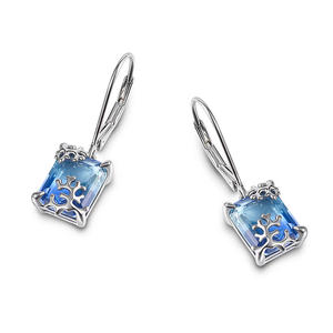 Jeulia Gold Plated Sterling <b>Silver</b> <b>Drop</b> <b>Earrings</b> with Pearl Diamond and Zircon - Product Image 3