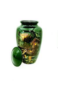 Venta al por mayor de urnas de cremación para adultos hechas en aluminio con Cruz Celta para cenizas - Product Image 3