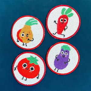 ที่รองแก้วลูกปัดผักชุดการ์ตูนสุดสร้างสรรค์ที่รองแก้วชาทำด้วยมือ - Product Image 1