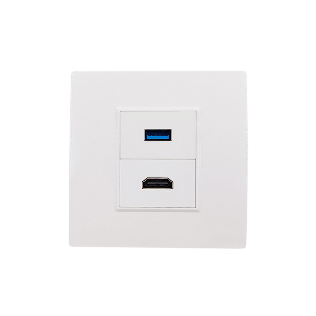 HD Multimedia Interface USB 3.0 Wall Plate Wall Socket and USB Socket, White