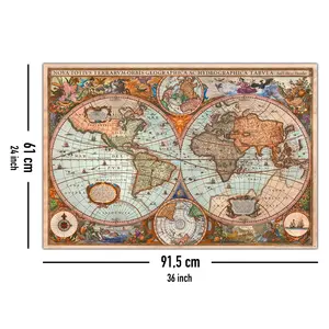 Póster de Mapa Mundial Histórico Antiguo para Decoración de Pared - Product Image 1