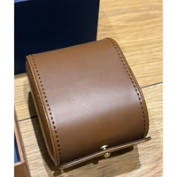 Caja de Reloj Marrón Original de Marca Genuina con Estuche de Viaje de Cuero, Caja Completa para Almacenamiento de Relojes, Material de Madera PU Cuadrada