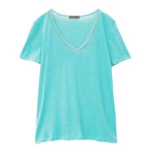 Camiseta de algodón con cuello en V de alta calidad, blusa duradera para mujer, pedidos a granel para compradores internacionales, proveedor confiable, Tops para mujer - Product Image 6