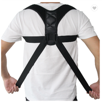 Correcteur de posture lombaire réglable en polyester et coton noir pour une meilleure santé de la colonne vertébrale