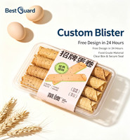 Emballage en blister personnalisé en plastique PET recyclable jetable, boîte à gâteau transparente avec couvercle en dôme pour la présentation en boulangerie