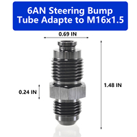 Adaptateur de tube de direction 6AN vers M16 X 1.5 / M18 X 1.5 avec joint torique - Adaptateur de direction assistée mâle AN6 (anodisé noir)