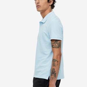 Diseño personalizado de manga corta Inglaterra para camisa para hombres 100% algodón bordado frente sólido Terry tela hecha PK transpirable - Product Image 4