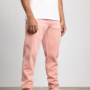 Pantalones ajustados informales para hombre 100% algodón transpirable medio recto personalizable Marca Diseño de Moda teñido liso OEM ODM Bienvenido - Product Image 3