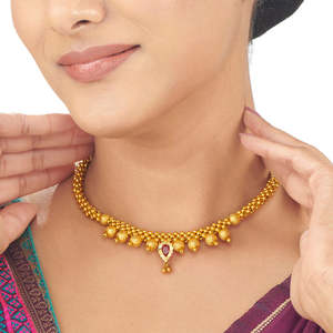 Collar de Oro Samruddhi Thushi para Mujer con Piedra de Zirconia - Product Image 2