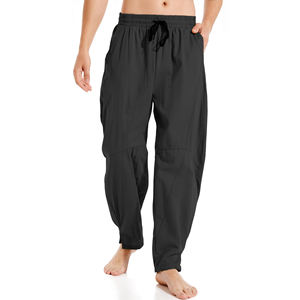 Pantalon d'été en tissu tricoté avec poche pour hommes Pantalon de survêtement baggy en coton épais de haute qualité à taille élastique pour hommes - Product Image 1