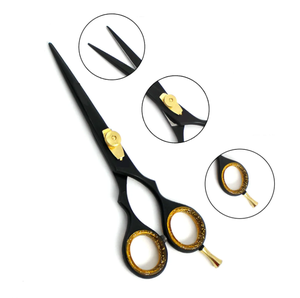 Professionnel IMANS 5.5 pouces ciseaux de coupe de cheveux de barbier lame en acier inoxydable noir - Product Image 6