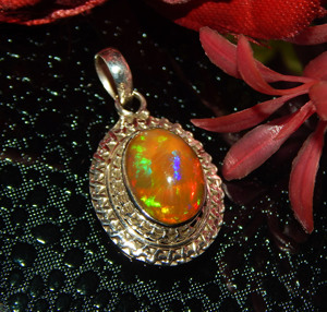 Colgantes finos de Plata de Ley 925, rodio chapado en oro, Ópalo etíope Welo Moissanite, Perla de diamante, abalorios naturales a granel Vintage - Product Image 5