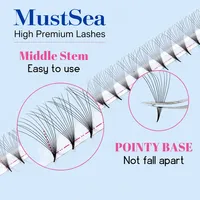 Extensions de cils pré-faits en éventail 320 éventails 10D-30D Épaisseur 0.03-0.07 Courbure C/D Tige moyenne Volume Russe