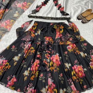 ชุดเดรสผ้าฝ้ายพิมพ์ลาย Anarkali ชาวอินเดีย - Product Image 3