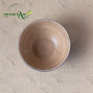 Customized Colorful Spun <b>Bamboo</b> Soup <b>Bowl</b> Handmade Eco Friendly <b>Bowl</b> for Kitchen and Dining - Product Image 4