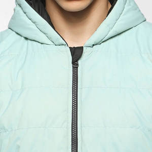 2024 arrivée personnalisé hommes haute qualité bouffant varsité veste nouvelle mode respirant hiver tissu à capuche à motifs Bomber fermeture éclair - Product Image 5