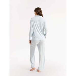   Conjunto de Pijama Premium para Mujer, de Bambú, con Cuello Acanalado, Suave y Transpirable, Estilo Clásico de Primavera, con Cordón Ajustable, Logotipo Personalizado, ODM, Spandex - Product Image 5