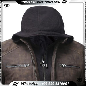 แจ็คเก็ตหนังวัวแท้ 100% คุณภาพสูง คอตั้ง สำหรับฤดูหนาว สีดำล้วน กันน้ำ เป็นมิตรกับสิ่งแวดล้อม แฟชั่นผู้ชาย สั่งทำได้ MOQ ต่ำ - Product Image 6
