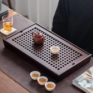 Elegante bandeja de servicio de madera de Color Chocolate para aperitivos y té elegante bandeja hecha a mano para cocina mesa de comedor y uso de decoración del hogar - Product Image 1