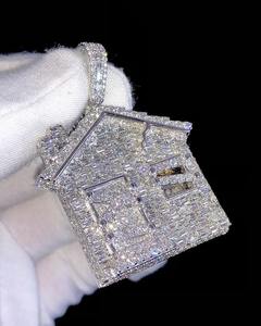 Colgante de diamante de moissanita totalmente helado, joyería de Hip Hop, joyería personalizada, hermoso colgante para el hogar, regalo para hombres y mujeres - Product Image 5