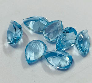 Topacio Azul Cielo Natural de Calidad AAA al por Mayor, Forma de Pera Facetada de 12x10 mm, Piedra Preciosa Suelta para Fabricación de Joyas, Anillos, Pendientes y Colgantes - Product Image 2