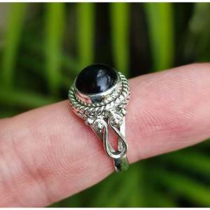 925 Sterling Silver Black Onyx <b>Ring</b> Handmade July Birthstone <b>Statement</b> Promise Fashion Jewelry Black Gemstone - Product Image 5