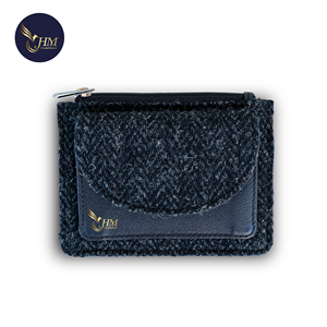 New Trendy Genuine Leather and Tweed Coin <b>Purse</b> with Zipper Fashion Coin Card Holder for Unisex - Product Image 2