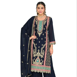 Dhwaja Export Hevey Chinon bordado Readymade Salwar Kameez para mujeres adultos última colección secado rápido para indio paquistaní - Product Image 1