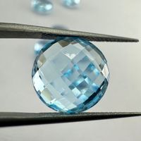 Pierre précieuse de topaze bleu ciel Briolette ronde brillante de 12mm pour l'artisanat de bijoux