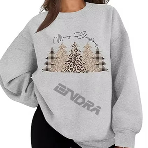 OEM personalizado Streetwear Fleece Pullover Algodón de gran tamaño de las mujeres Sudadera con capucha impresa de punto para mujer Hoddys - Product Image 1
