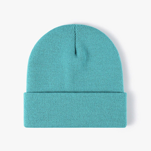 Wholesale White Knit Beanie Hat Ribbed <b>Winter</b> <b>Cap</b> Unisex Soft Warm Stretch Plain Skull <b>Cap</b> Custom Logo Hat - Product Image 5