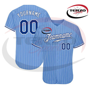 Nueva camiseta de béisbol de rayas personalizada Logotipo de sublimación liso al por mayor con su diseño unisex Team Club - Product Image 2