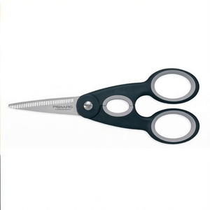 Ciseaux de cuisine GAIA noirs de 22 cm, lame en acier inoxydable robuste avec poignée en plastique pour la coupe en extérieur et dans la chambre - Product Image 2
