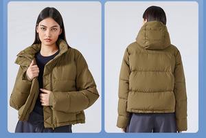 Chaquetas Acolchadas de Plumón de Pato de Alta Calidad para Mujer, Chaquetas de Burbuja Cálidas de Invierno, Impermeables, con Capucha, a la Moda - Product Image 6